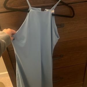 Cute blue high neck mini dress, size S
